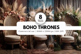 8 Boho Thrones Digital Backgrounds for Photography, For St