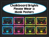 8 Chalkboard Brights Please Wear a Mask Posters.