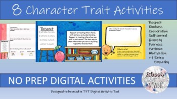 Preview of 8 Character Trait Activities *For Digital Use*