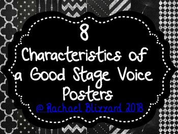 Preview of 8 Characteristics of a Good Stage Voice Posters-In Chalkboard