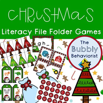 Preview of Christmas Literacy File Folder Games