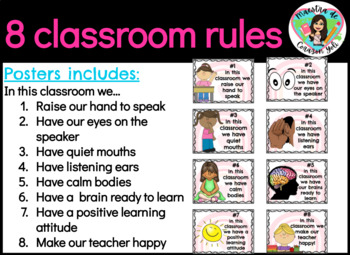 8 Classroom Rules by Maestra de Corazon Yoli | Teachers Pay Teachers