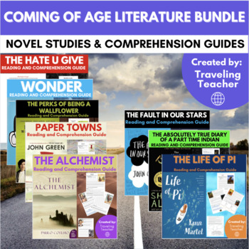 Preview of 8 Coming of Age Novels Studies Bundle: Reading Guide + Comprehension Questions