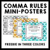 Comma Usage Rules Posters {3 Colors}