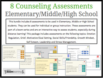 Preview of 8 Counseling Assessments (Boom Slides)