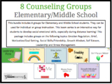 8 Counseling Groups Bundle (Elementary/Middle School) - Bo
