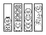 8 Cute Halloween Monster Coloring Page Bookmarks! Easy!