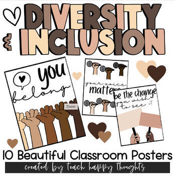 Preview of 10 Diversity Posters to Create an Inclusive, Welcoming and Kind Classroom! BIPOC