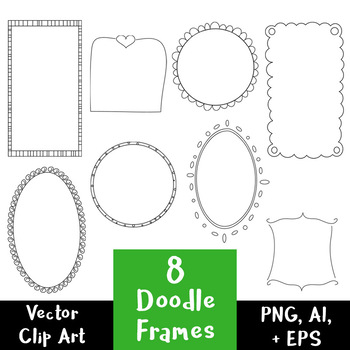 8 doodle frames hand drawn clipart decorative digital borders vector png 8 doodle frames hand drawn clipart decorative digital borders vector png