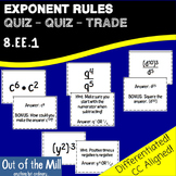 8.EE.1 Exponent Rules Quiz-Quiz-Trade Cards