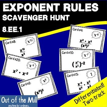 Preview of 8.EE.1 Exponent Rules Scavenger Hunt