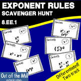 8.EE.1 Exponent Rules Scavenger Hunt