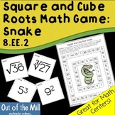 8.EE.2 Square and Cube Roots Math Game: Snake