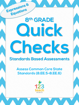 Preview of 8.EE.5-8.EE.6 Expressions and Equations Common Core Quick Check Assessments