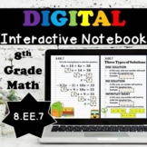 8.EE.7 Interactive Notebook, Solving Multi - Step Equation