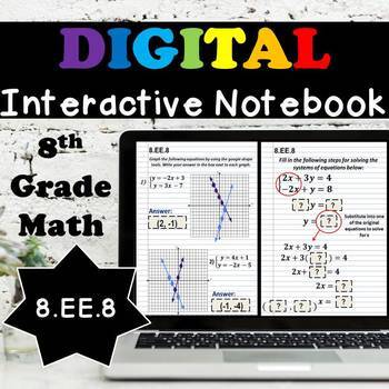 Preview of 8.EE.8 Interactive Notebook, Solving Systems of Equations