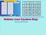 8.EE.C.7.B Multistep Linear Equations Bingo for the Smartboard #1