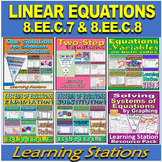 8.EE.C.7 and 8.EE.C.8 Mega Bundle - Linear Equations Learn