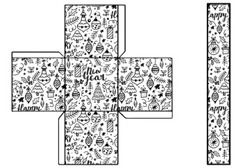 Preview of 8 Easy Christmas Craft Templates, Gift Box Coloring Pages, Art Sub Plan