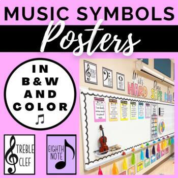 Music Symbols, Terms, Definitions Posters - Watercolor Music Classroom  Decor - Melody Payne - Music for a Lifetime