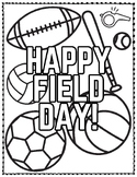 8 End of Year Field Day Themed Coloring Pages!