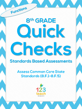 Preview of 8.F.1-8.F.5 Functions Common Core Quick Check Mini Assessments