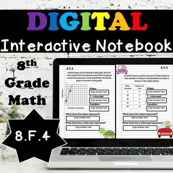 Preview of 8.F.4 Interactive Notebook, Constructing Functions & Determining Rate of Change