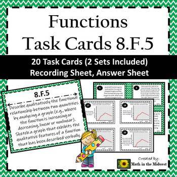 Preview of 8.F.5 Task Cards, Analyzing and Sketching Graphs of Functions