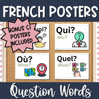 Preview of 8 French Question Word Posters | Classroom Decor | Back to School