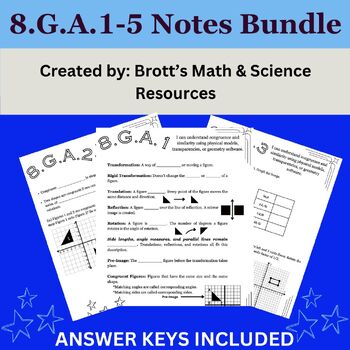 Preview of 8.G.A.1-5 Guided Notes Bundle: A set of notes per Standard