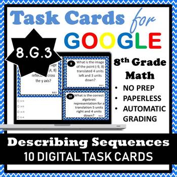 Preview of 8.G.3 Digital Task Cards, Effects of Transformations with Coordinates