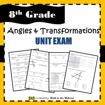 Preview of Transformation and Angles Exam - 8.G.1, 8.G.2, 8.G.3, 8.G.4, 8.G.5