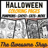 Halloween Themed Zentangle Coloring Pages Pumpkin, Cat, Ghost