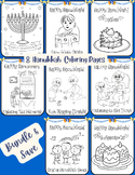 8 Happy Hanukkah Coloring Sheets Set Bundle FUN Printable 