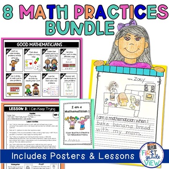 Preview of 8 Math Practices BUNDLE | Mathematician Unit and Posters