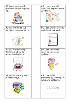 Preview of 8 Math Practices Interactive Notebook Foldable CCSS