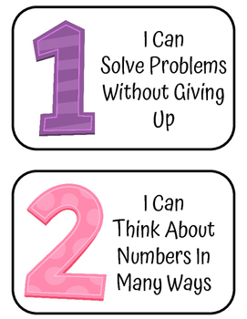 Preview of 8 Math Practices Posters Mathematician Color and Black and White