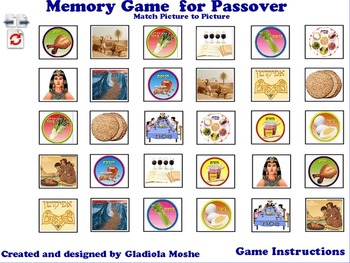 Preview of 8 Memory Game for Passover photo to photo English