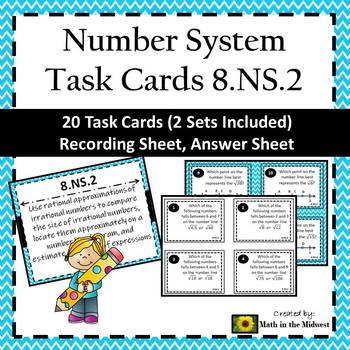 8 Ns 2 Task Cards Estimating Irrational Numbers Task Cards Tpt