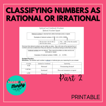 Preview of 8.NS.A.1 (Part 2 of 3) Converting Repeating Decimals into Fractions