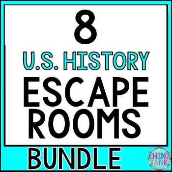 Preview of 8 US History Escape Rooms Bundle - Reading Comprehension -Branches of Government