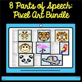 8 Parts of Speech Pixel Art Bundle Zoo Animals