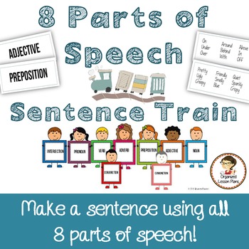 Preview of 8 Parts of Speech Sentence Train Activity