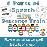 8 Parts of Speech Sentence Train Activity