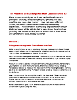 Preview of 8+ Preschool and Kindergarten Math Lessons Bundle #3