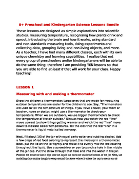 Preview of 8+ Preschool and Kindergarten Science Lessons Bundle