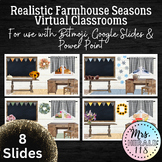 8 Realistic Farmhouse Seasons Virtual Classroom Background