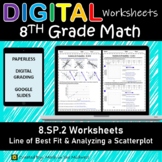 8.SP.2 Digital Worksheets⭐Line of Best Fit & Analyzing a S