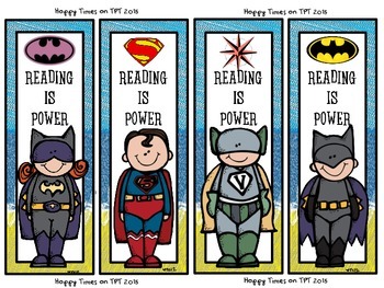 Superhero Bookmarks Pack of 12 Super Heroes Party Loot Bags Teacher Rewards 