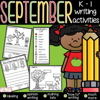 Preview of September Writing Resource for Kindergarten and First Grade, Writing Centers